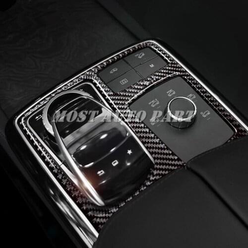 Carbon Fiber Center Console Gear Box Trim Cover For Benz GLS X166 2016-2019 Car accesories interior Car decoration
