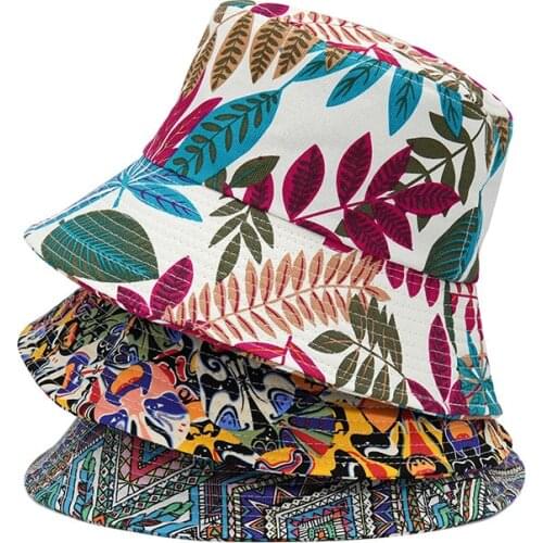 2021 Boho Striped Spring Summer Bucket Hats Women Men Designer Sun Cap Cotton Hip Hop Fishermans Hat Panama Female