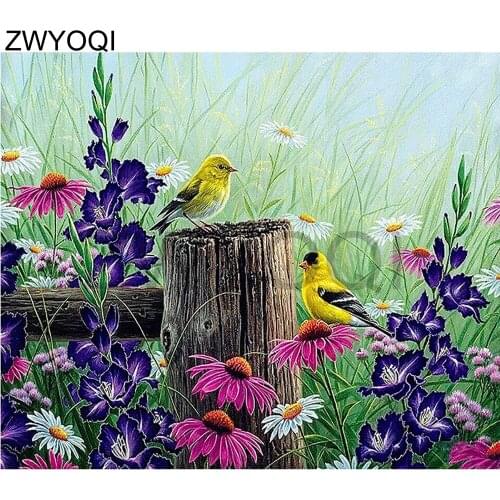 Full Round Diamond painting flower bird DIY 3D Diamond mosaic bird Full Square Diamond embroidery Cross stitch flower bird grass