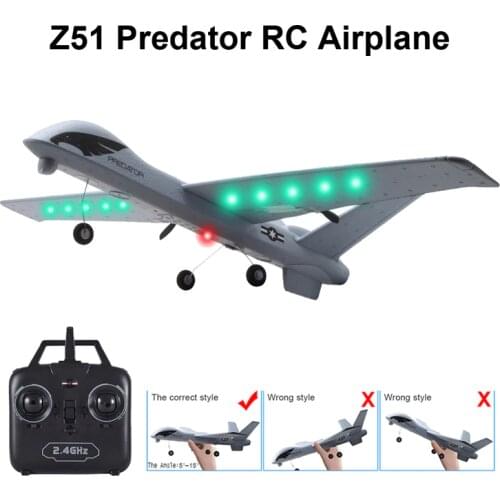 KaKBeir RC Airplane Plane Z51 20 Minutes Fligt Time Gliders 2.4G Flying Model with LED Hand Throwing Wingspan Foam Plane Toys