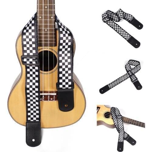 Electric Guitar Strap Black White Plaid Acoustic Guitar Strap Ukulele Bass Strap Guitar Accessories