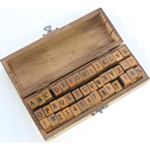 Domikee vintage Number Alphabet Letter woods rubber stamp for DIY diary planner notebooks stationery,gift swrap, 42 pieces/box