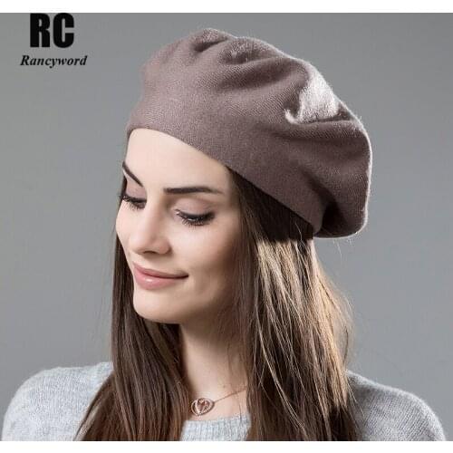[Rancyword] High Quality Women Winter Hat Berets Cashmere Wool Berets For Girls Casual Knitted Warm Winter Hats Beanie RC2045