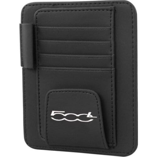 Sun Visor Multifunction PU Leather Car Card Package Holder Glasses Holder Pen Organizer Auto Accessories for Fiat 500L