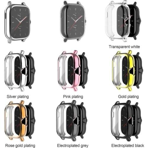 Universal TPU Watch Protective Case Electroplating Solid Color Replaceable Anti-drop Soft Rubber Shell For Huami Amazfit GTS 2