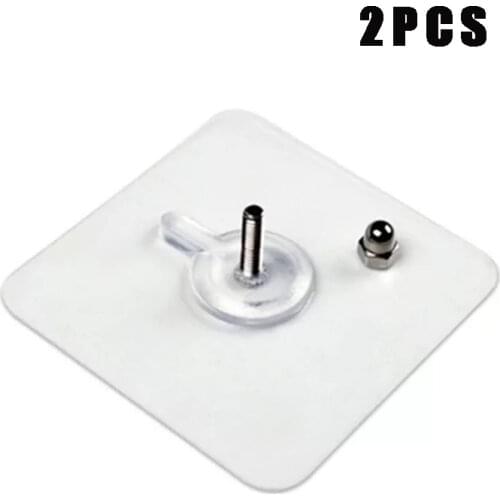 2pcs Punch-Free Non-Marking Screw Stickers M4 8mm Wall Picture Hook Invisible Traceless Hardwall Drywall Picture Hanging Kit