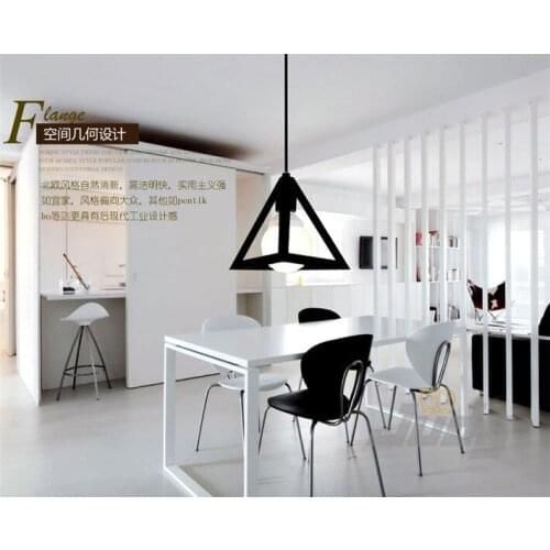 Angle iron pendant lamps E27 110-240V black and white color freeship
