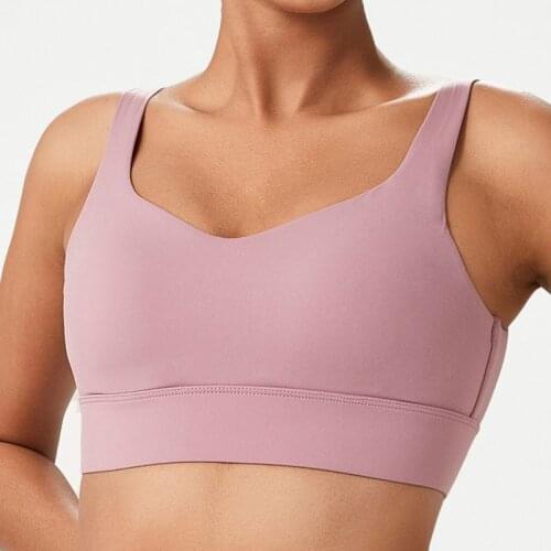Women Sports Bra Gym Solid Color Seamless Hasp Underwear Strong Support Fixed Cup Tops Plus Size Sportswear