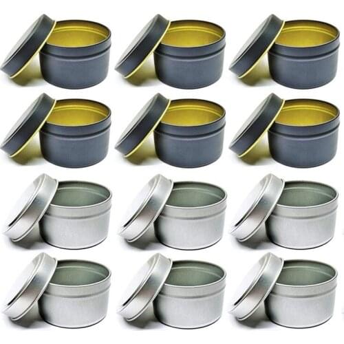 Candle Tin 12Pcs 4Oz Candle Containers Candle Tin Jars Round Shape Candle Storage Box for DIY Candle Making Kit Promotion