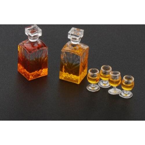 1/12 Dollhouse Miniatures Bottles Miniature Liquor Bottles Drink Juice Soda Bottles Kitchen Food Collectibles