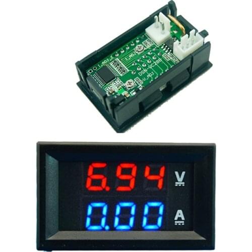 1PC 0.28 inch DC0-100V 10A LED DC Double Display Digital Current Voltmeter Meter(Low Voltage Models)