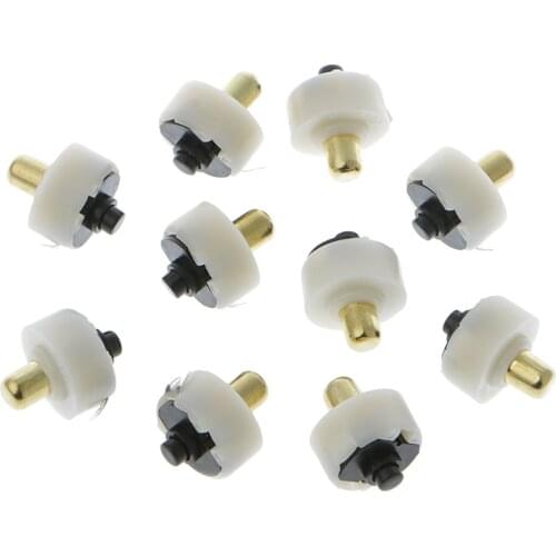 10 Pcs DC 30V 1A C8 Flashlight Tail Button Switch Lightweight Strong White Round
