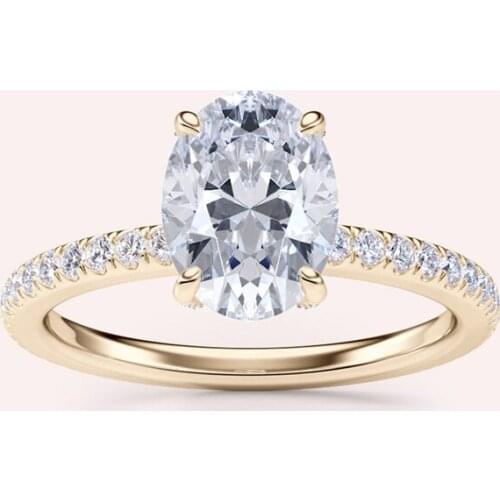 2.0CARAT 9*7mm Oval Cut Moissanite Rings Classic Style Moissanite Diamond Engagement Anniversary Womens Ring 14K White Gold