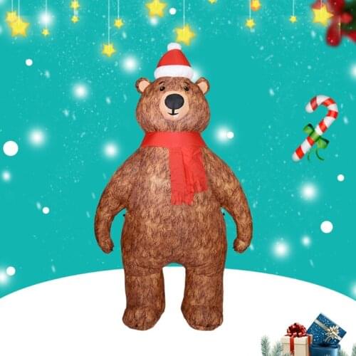 2.1m Inflatable Bear Model LED Air Blower Outdoor Garden Toy Christmas Ornament X4YD