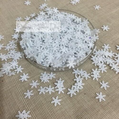 3000pcs 8mm Christmas Snowflake White Color Loose Sequins Paillette Sewing For Crafts Scrapbooking Navidad Ornaments