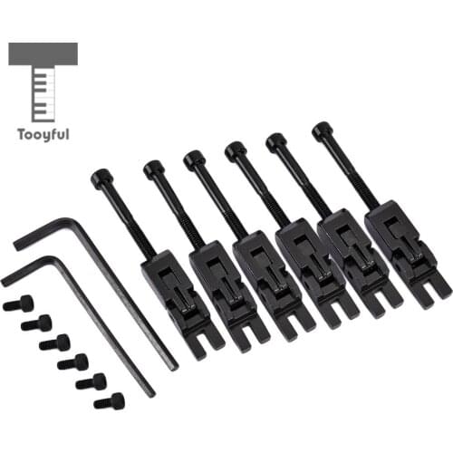Tooyful 6pcs Electric Guitar Locked String Saddles for Tremolo Bridge Parts