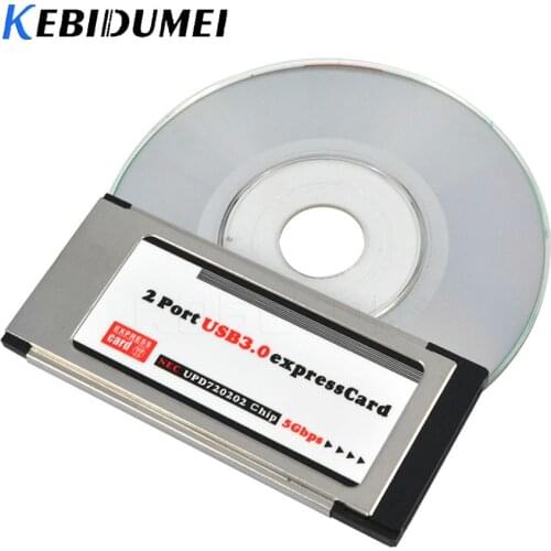 Kebidumei PCI Express To USB 3.0 Dual 2 Ports PCI-E Card Adapter For NEC Chipset 34 MM Slot ExpressCard Converter 5 Gbps For PC