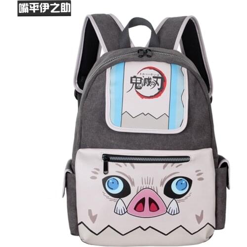 Anime Demon Slayer Backpack Cosplay Hashibira Inosuke Knapsack Tomioka Giyuu Student Fashion Computer Schoolbag