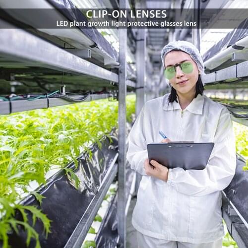 Anti-arc Clip-on Lenses 1 Pair Indoor Hydroponic LED Grow Eye-protective Clipped Lens Anti-UV Reduce Glare Wrap-around Grow Lens