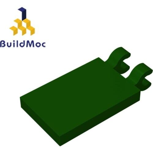 BuildMOC 30350 Tile Modified 2 x 3 with 2 Clips For Building Blocks Parts DIY LOGO Educational Creat