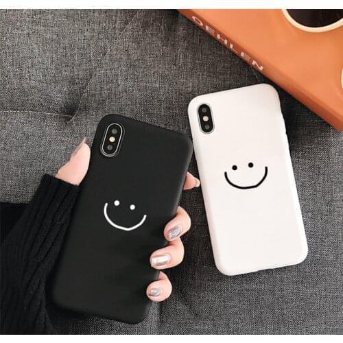 For Samsung Galaxy A50 A70 A51 A71 A52 A72 A32 A21S A12 S21 Ultra S20 FE S10 S10E S9 Plus Fashion Simple Smile Face Couple Cases