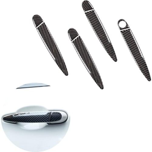 For BMW 1 3 Series X1 X3 X4 X5 X6 F20 F30 E90 E92 E93 E84 F25 F26 E70 E71 4PCS Car Exterior Door Handle Pull Carbon Fiber Cover