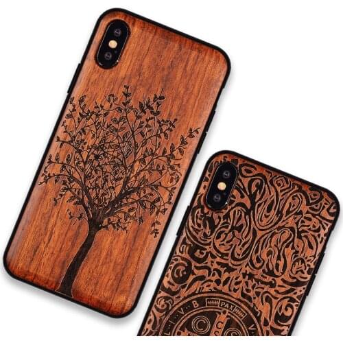 Apsudev Real Wood Case For Apple iphone X XS XS Max XR Wood+TPU Frame Phone Case Cover for iphone 7 8 7 Plus 8 Plus Back Cover