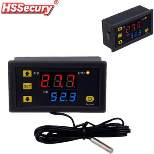 W3230 Mini Digital Temperature Controller 12V 24V 220V Thermostat Regulator Heating Cooling Control Thermoregulator With Sensor