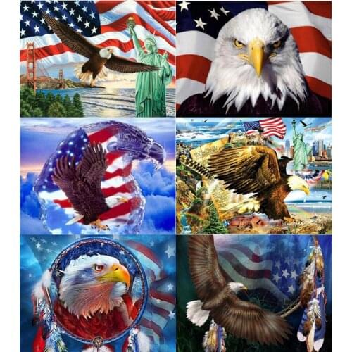 Flag And eagle Full Square&round 5D DIY 5d Diamond Painting Animal Picture Diamond Embroidery Cross Stitch Mosaic Sticker Gift