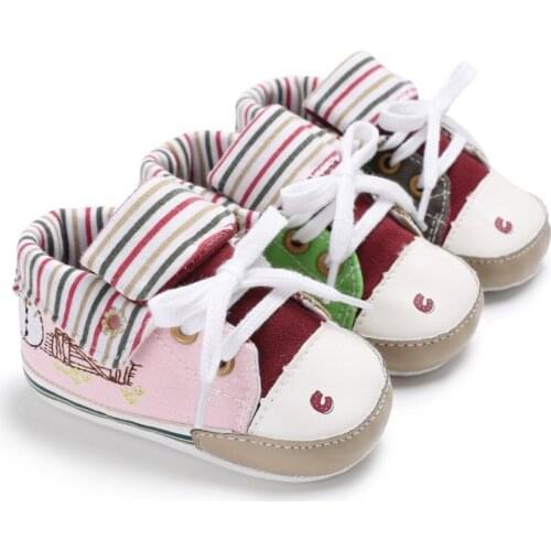 Bobora Newborn Infant First Walkers Canvas Shoes Baby Boys Girls High Top Sneaker Soft Anti-Slip Sole