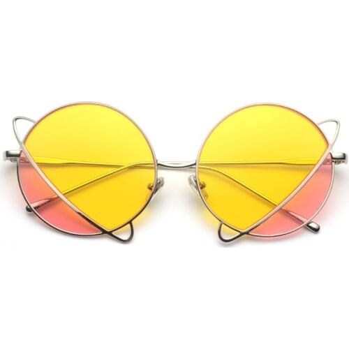 MINCL/ New Sale Vintage Colorful Lens Glasses punk Glasses Welding Gothic Silver Round UV400 eyeglasses With box LXL