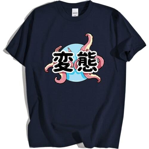 Tentacles Street Harajuku Print Mens T-Shirts Crewneck Oversize T Shirts Cartoon Summer T Shirt Loose Tshirt Breathable Clothes