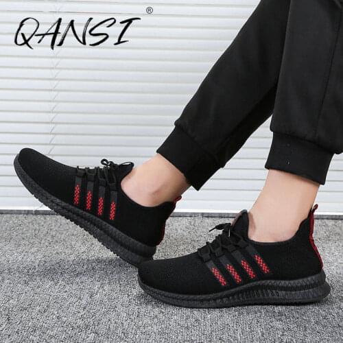 2021 Men Casual Sneakers Light Lace Up Breathable Mesh Mens Sneakers Comfy Running Sport Shoes Boy Elastic Safety Man Sneakers