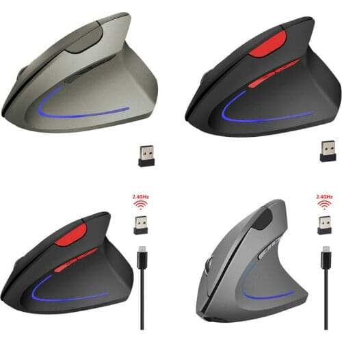 Mouse New T22 Wireless Ergonomic Vertical Mouse 2.4GHz 2400DPI Vertical Mice for PC Laptop E5BA