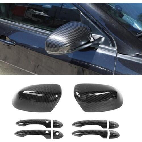 NEW-1Set Rearview Mirror Housing Cover Car Outer Door Handle Glove, Door Handle Cover for Jeep Compass 2017-2020