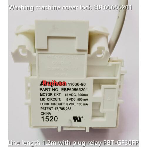 Original new 100% washing machine cover lock EBF60665201 line length 1.2m with plug relay PBT-GF30FP