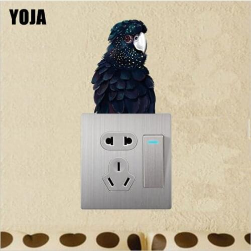 YOJA Personalized Colored Parrot Decor Wall Switch Sticker Living Room Bedroom Decals 10SS0358