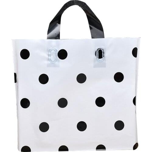Luxury Fashion Thickened Clothing Gift Bag with Dots Plastic Bag with Handles for Shopping 10pcs/lot