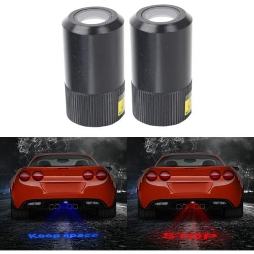 Car Rear License Plate Lights Car LED Projection Light Warning Laser Tail Logo Projector Auto Brake Parking Lamp