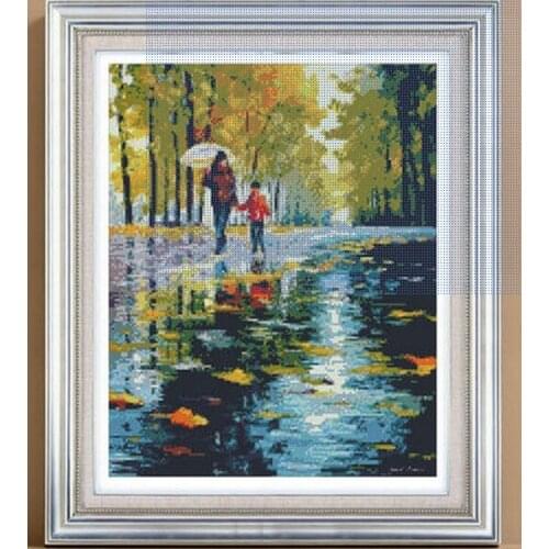Embroidery Package High Quality Cross Stitch Kits Rain Maple Tree Factory Direct Sell