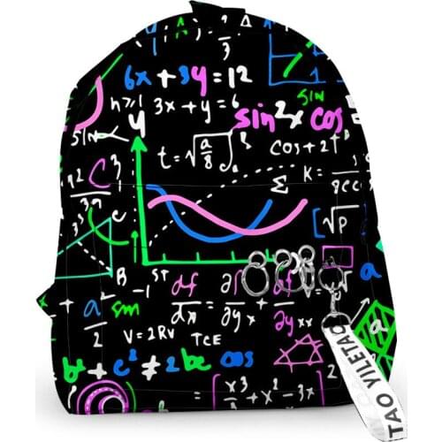 New Mathematical Formula Backpacks Men Women Harajuku School Bags Travel Bags 3D Print Teenage Fun Logistics Chemistry Backpack
