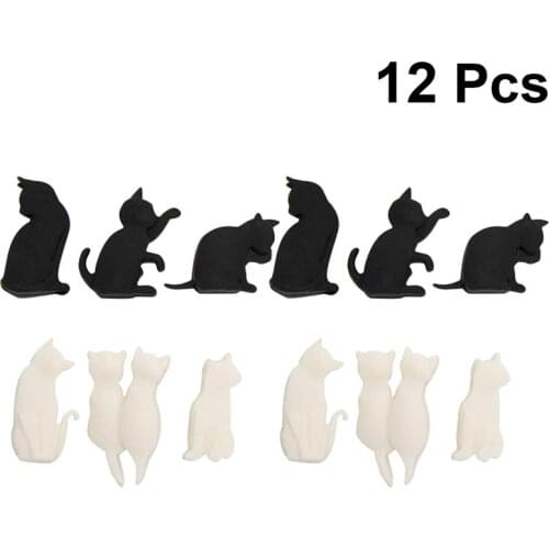 12pcs Silicone Cat Shaped Wine Glass Mark Creative Wine Glass Recognizer Cup Distinguisher for Home Party (Mixed Color)