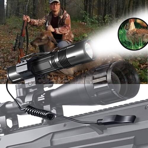 Super XHP50 LED Tactical Flashlight USB IPX6 Waterproof Hunting Torch Powerful Rechargeable Hunt Flash Light with Remote switch