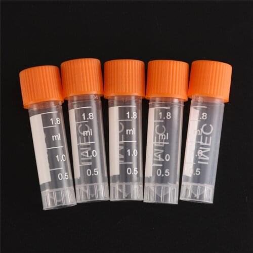 20pcs 1.8ml PP Lab Analysis Freezing Tubes Graduation Centrifuge Tube Volume Vials Bottles With Screw Cap