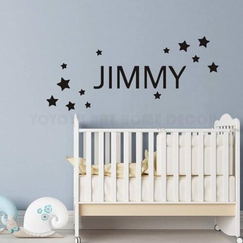 Stars With Custom Name Vinyl Wall Decal Personalzied Boys Girls Name Wall Sticker For Kids Room Nursery Bedroom Decor ZX564
