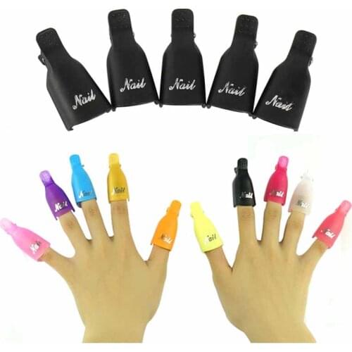 10pcs Plastic Nail Art profession Soak Off Cap Clips UV Gel Polish Remover Wrap Tool Fluid for Removal of Varnish Manicure Tools