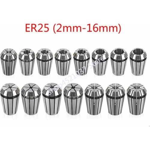 2mm-16mm ER25 Collet Chuck Tool Bits Holder Spring Collet for CNC Engraving Machine Milling Lathe Tool spindel motor clamp