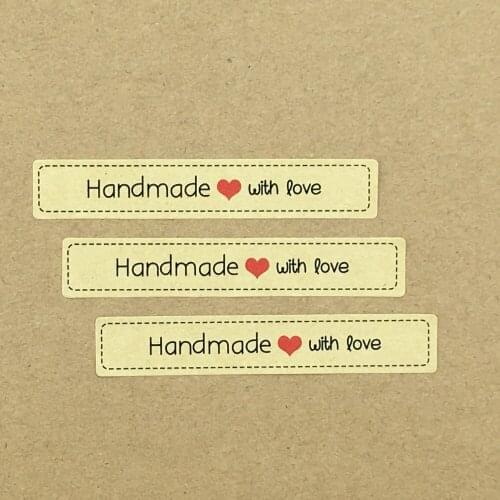 2400pcs Handmade With Love Paper Sticker Labels Kraft love self-adhesive Label stickers DIY Gift /Cake Sealing Packing Labels