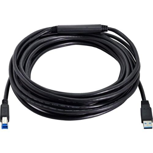 8m USB 3.0 Male to Standard B Male Chipset Repeater Cable for Industrial Camera & Laptop PC & Disk
