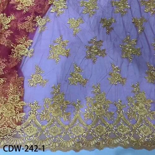 African Lace Fabric High Quality French Net Embroidery Tulle Lace Fabric for Nigerian Party Dress Sew CDW-242